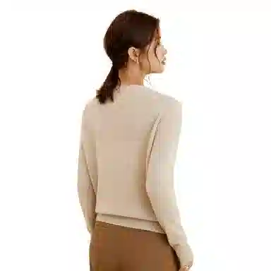 恒源祥 纯色圆领套头羊绒衫 女款