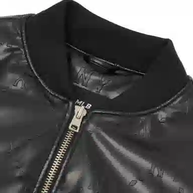 MLB FW22 Logo Patch Baseball Jacket Black