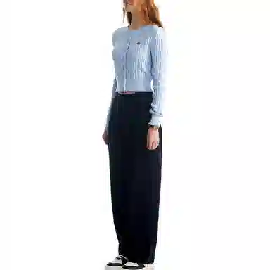 Kirsh Navy Wide-Leg Pants