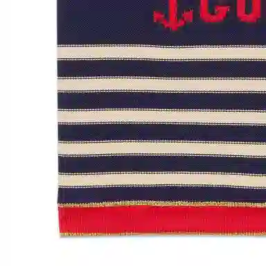 Gucci Striped Logo Sleeveless Top Navy