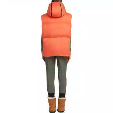 Prada Logo Multi-Pocket Zipper Vest Orange