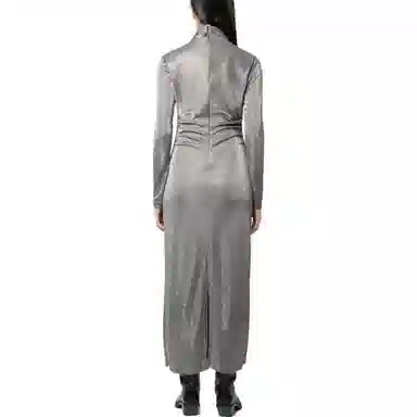 MSGM Solid Crewneck Dress Gray