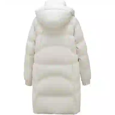 雅鹿 宽松纯色连帽中长款长袖羽绒服 女款