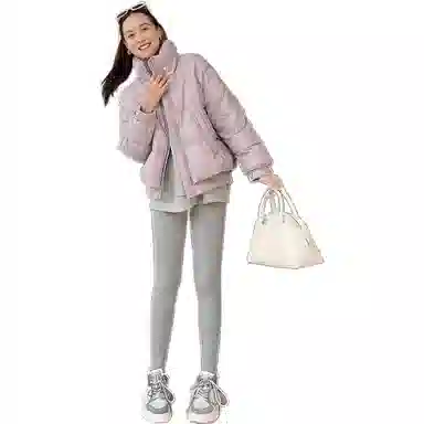 美洋 纯色高腰打底裤 女款 灰色