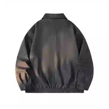 敦煌博物馆 美式复古翻领落肩流行脏脏元素休闲宽松百搭高街机车夹克外套 男女同款