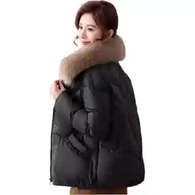 雅鹿 加厚毛领合身中长款长袖羽绒服 女款