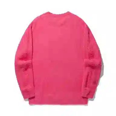 中国李宁 日进斗金系列 宽松套头印花圆领长袖针织衫 男款 树梅红