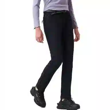 探路者 中腰防风保暖户外加绒休闲裤 女款 黑色