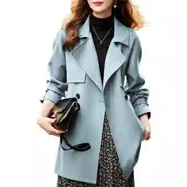 【dme】 短款双排扣含腰带风衣 女款