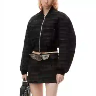Alexander Wang Letter Print Zip Jacket Black