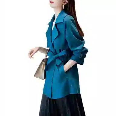 【dme】 短款双排扣含腰带风衣 女款