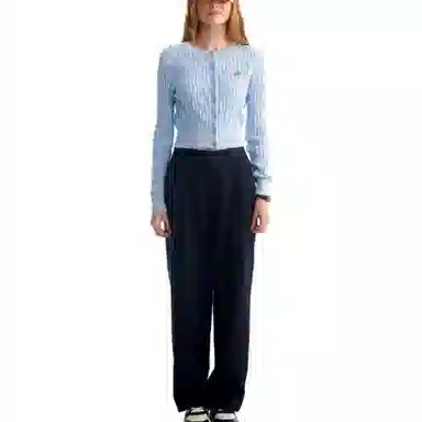 Kirsh Navy Wide-Leg Pants