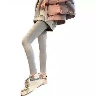 美洋 纯色高腰打底裤 女款 灰色