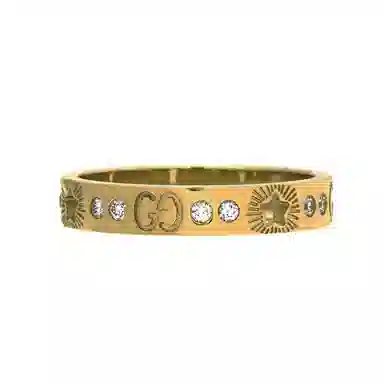 GUCCI Icon 18k Gold Diamond Ring