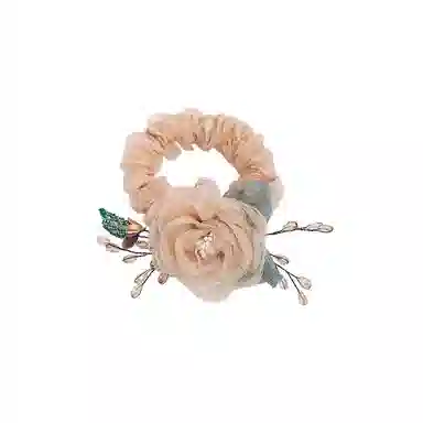 贯古今 超仙气质温柔玫瑰花高级感发绳精致立体花朵高弹皮筋头绳 布艺 发圈 女款