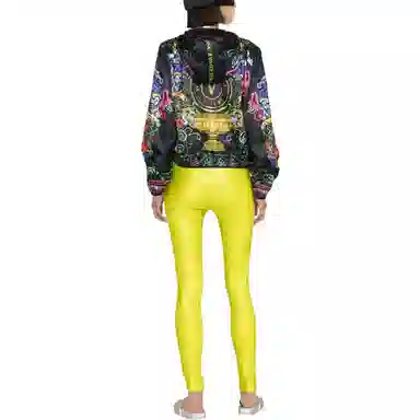 Versace Jeans Couture SS23 Floral Logo Hoodie Jacket Black