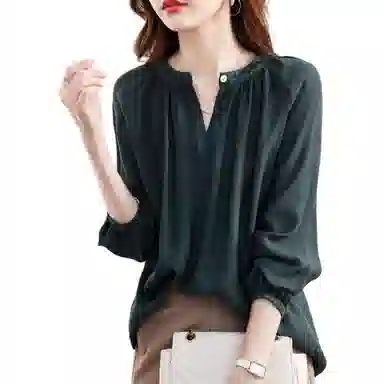 【dme】 立领泡泡袖刺绣长袖衬衫 女款