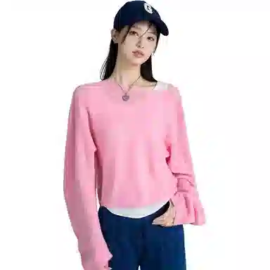 美洋 纯色圆领长袖针织衫 女款