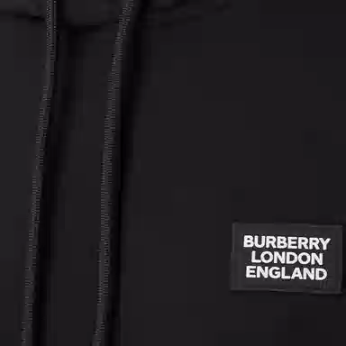 Burberry Logo Print Hoodie Black