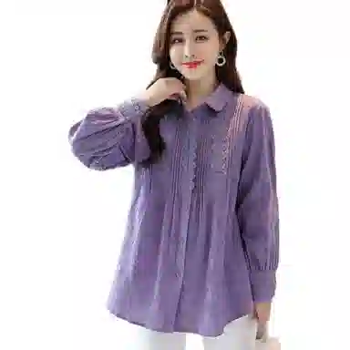 恒源祥 纯色纽扣休闲长袖衬衫 女款