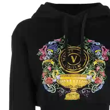 Versace Jeans Couture SS23 Floral Hoodie Black