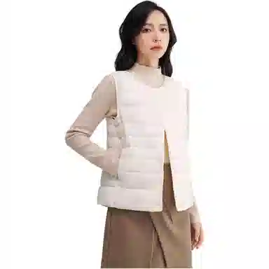 鸭鸭 纯色短款暗扣休闲羽绒服 女款