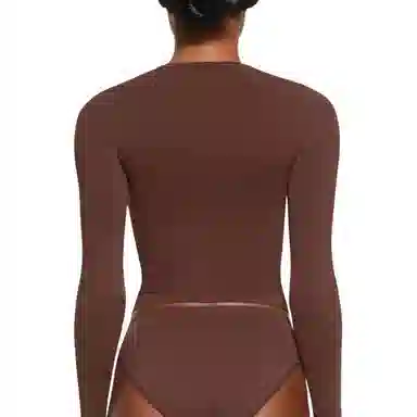SKIMS Soft Smoothing Seamless Long Sleeve T-Shirt Cocoa