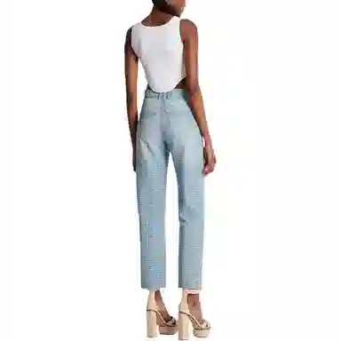 BALMAIN Pantaloni denim Balmain Monogram Straight albastri