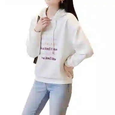 【dme】 字母绣花连帽休闲卫衣 女款