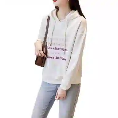 【dme】 字母绣花连帽休闲卫衣 女款