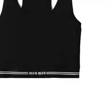 Miu Miu Logo Sleeveless Top Black