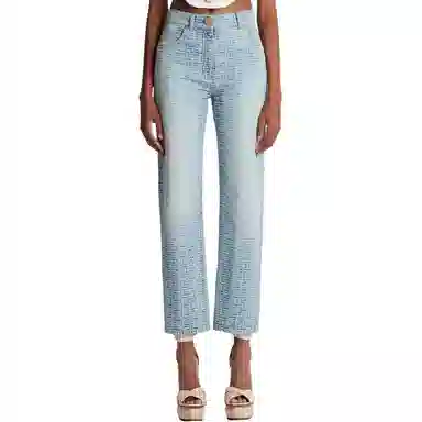 BALMAIN Pantaloni denim Balmain Monogram Straight albastri