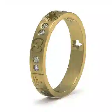 GUCCI Icon 18k Gold Diamond Ring