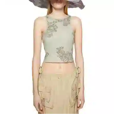 Acne Studios FW24 Lace Vest Gray Green