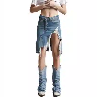 R13 Denim Skirt Blue