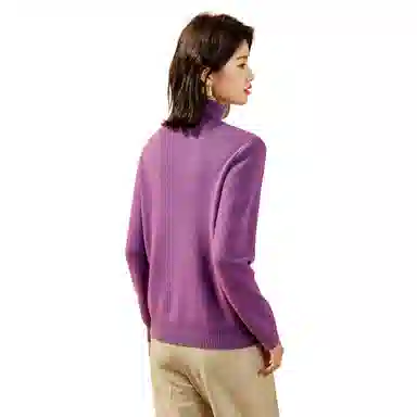 恒源祥 厚款保暖高领套头纯色毛衣 女款