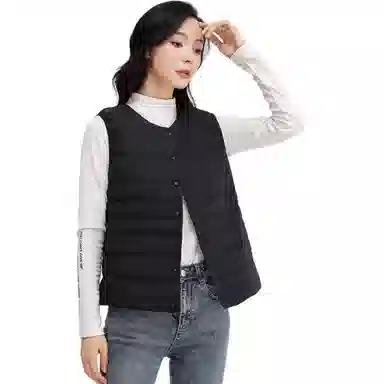 鸭鸭 纯色短款暗扣休闲羽绒服 女款