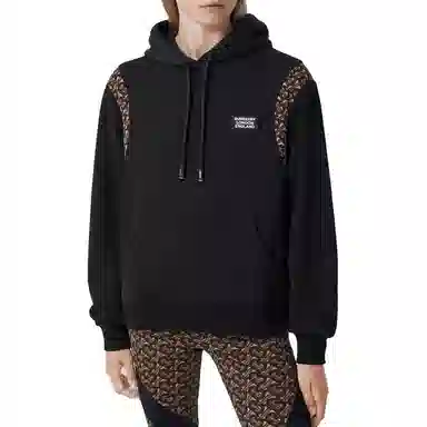 Burberry Logo Print Hoodie Black