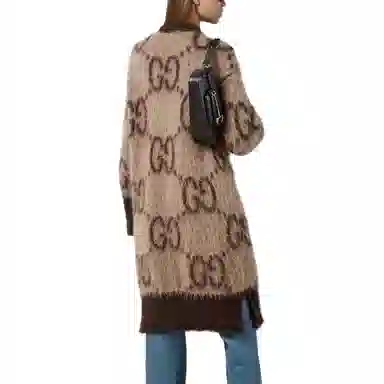 GUCCI Gg Mohair Wool Long Cardigan V