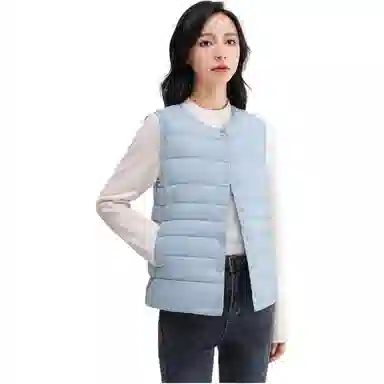 鸭鸭 纯色短款暗扣休闲羽绒服 女款