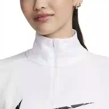 Nike Swoosh Half-Zip Long Sleeve Tee White