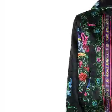 Versace Jeans Couture SS23 Floral Logo Hoodie Jacket Black