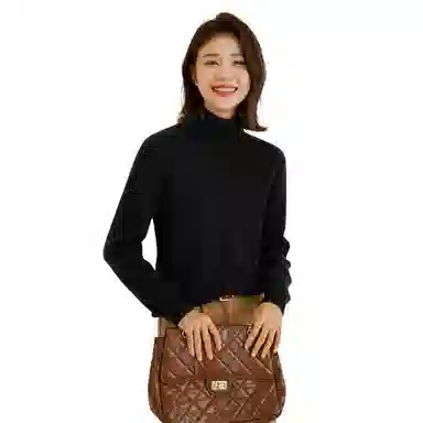 恒源祥 厚款保暖高领套头纯色毛衣 女款