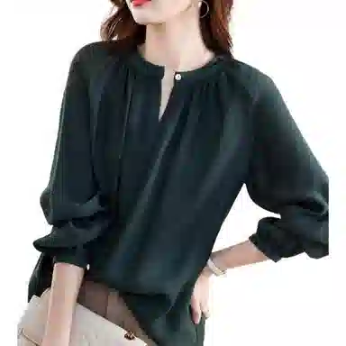 【dme】 立领泡泡袖刺绣长袖衬衫 女款