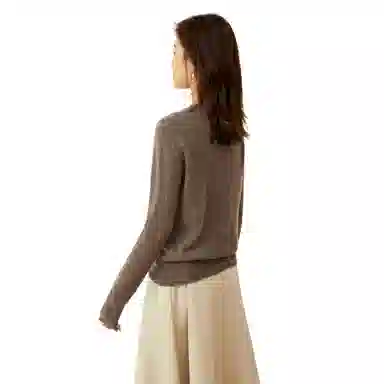 恒源祥 纯色圆领套头羊绒衫 女款