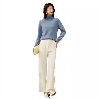 恒源祥 厚款保暖高领套头纯色毛衣 女款