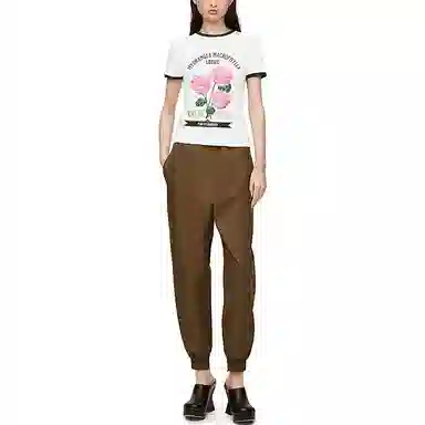 LOEWE SS23 Colorblock Logo Floral T-Shirt White