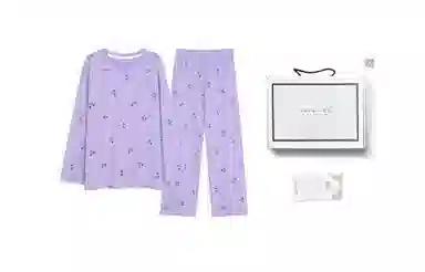 歌倩雅 带胸垫卡通舒适亲肤可外穿家居服睡衣礼盒 女款 浅紫色