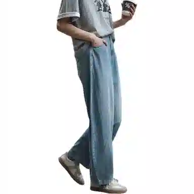 【dme】 中腰休闲宽松直筒牛仔裤 女款 浅牛仔蓝