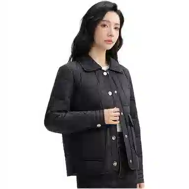 鸭鸭 纯色衬衫领轻薄时尚百搭羽绒服 女款